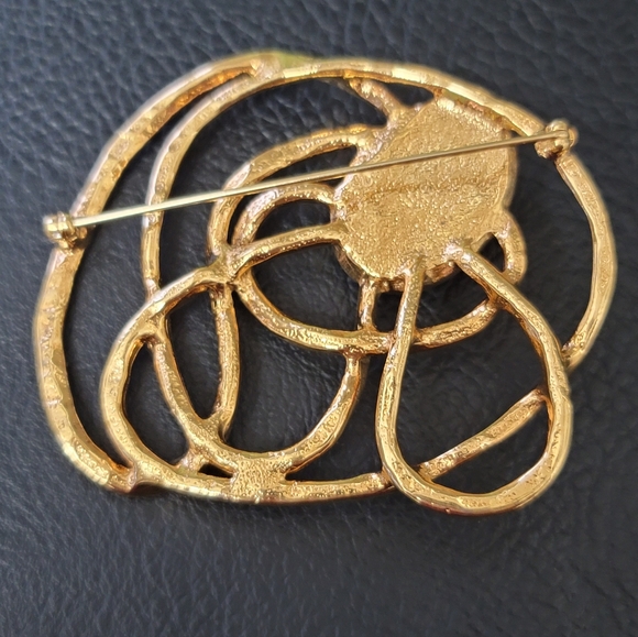 Vintage Avon 1992 "Golden Web" Bookpiece, Modern Abstract Design, Brooch- Estate - Picture 6 of 7